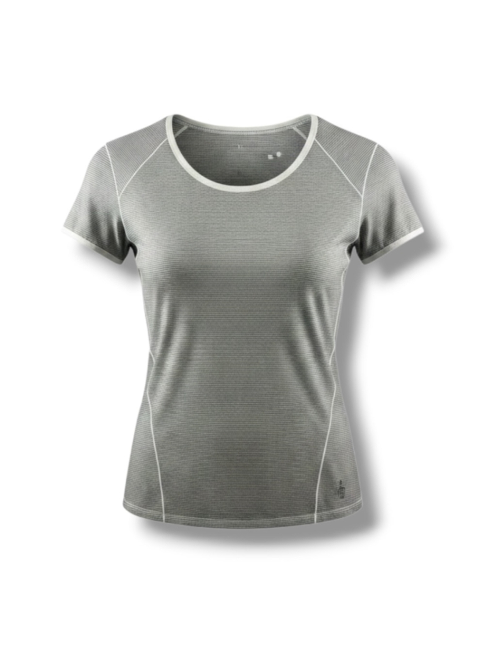 Smartwool Short Sleeve Tee in Gray White Striped Size M